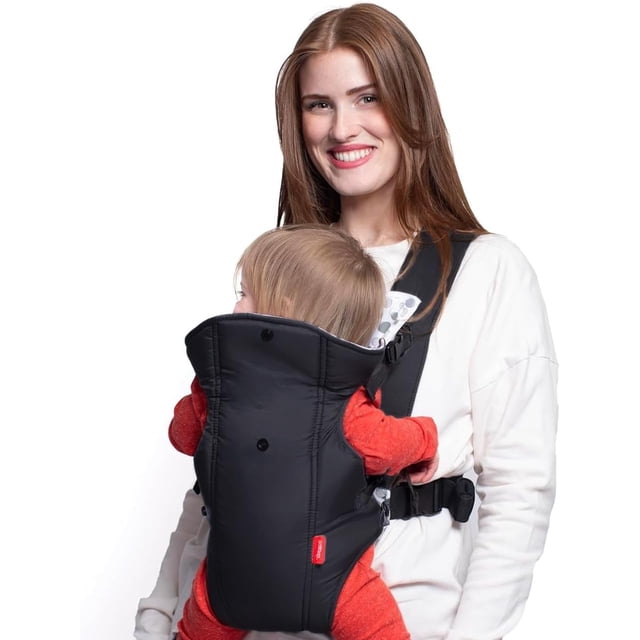 Classic Baby Portabebés: Recién nacido a niño pequeño | Portabebés para entrar y salir | Negro | Ligero y cómodo | Babero extraíble para bebé | 8-35 libras (3.6-14 kg)