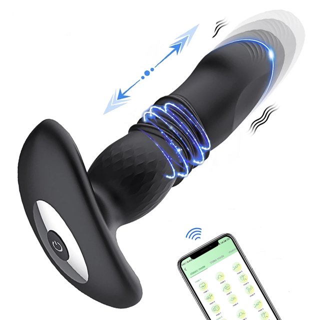 XBONP Vibromasseur Anal Sans Fil à Plug-Fesses, Jouets de Sexe App pour Femmes, Godes Anaux, Masseur de Prostate, Plug-Fesses pour Hommes.