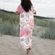 thumbnail image 4 of Vestido de playa con cuello en V y manga corta informal estampado a la moda de verano para mujer Fridja  bnh3968, 4 of 4