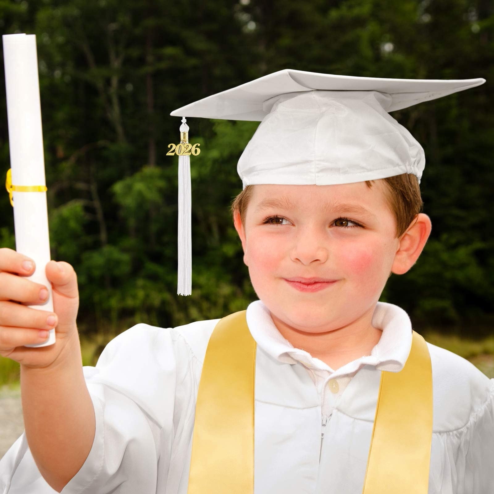 Girls Graduation Cap and Gown Graduation White Graduation Gown Class of 2026 Graduation Photography Outfit 11-14 Years