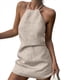 thumbnail image 1 of Vestidos Cortos Informales de de Verano Sin Mangas con Cuello Redondo para Mujer Marrón S, 1 of 10