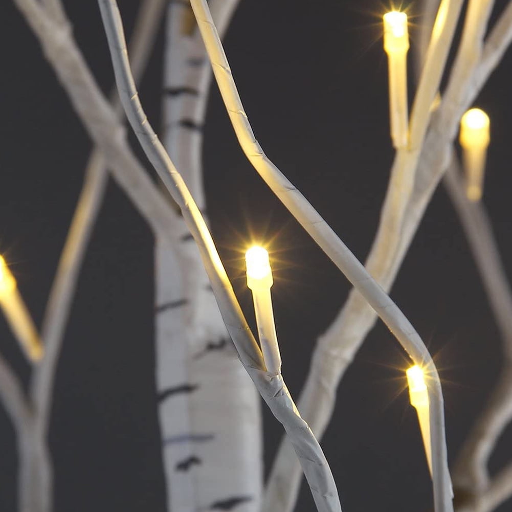 Kepooman 4FT Lighted Artificial Birch Tree for Home Festival Party Christmas Decor, 48 Led Fairy Light Spirit Tree Lamp for Indoor Outdoor Use, Warm White Kepooman 4FT Lighted Artificial Birch Tree for Home Festival Party Christmas Decor, 48 Led Fairy Light Spirit Tree Lamp for Indoor Outdoor Use, Warm White