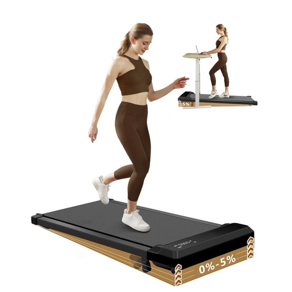 JURITS Compact Walking Pad, 2.5HP, Quiet Treadmill for Home/Office, 265Lbs Capacity, Remote Control