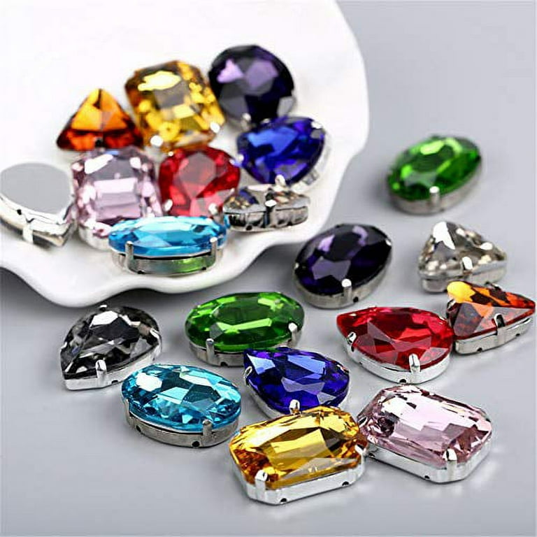 100 Pcs/bag Mix Colors Round Shape Glass Rhinestones With Claw Sew