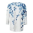 thumbnail image 4 of CYMMPU Tunic Tops Button up V Neck Blouses for Women Dressy Casual Spring Tops Loose Fit Summer Fashion Shirts Floral Pattern 3/4 Sleeve Business Elegant Work Topss White S, 4 of 6