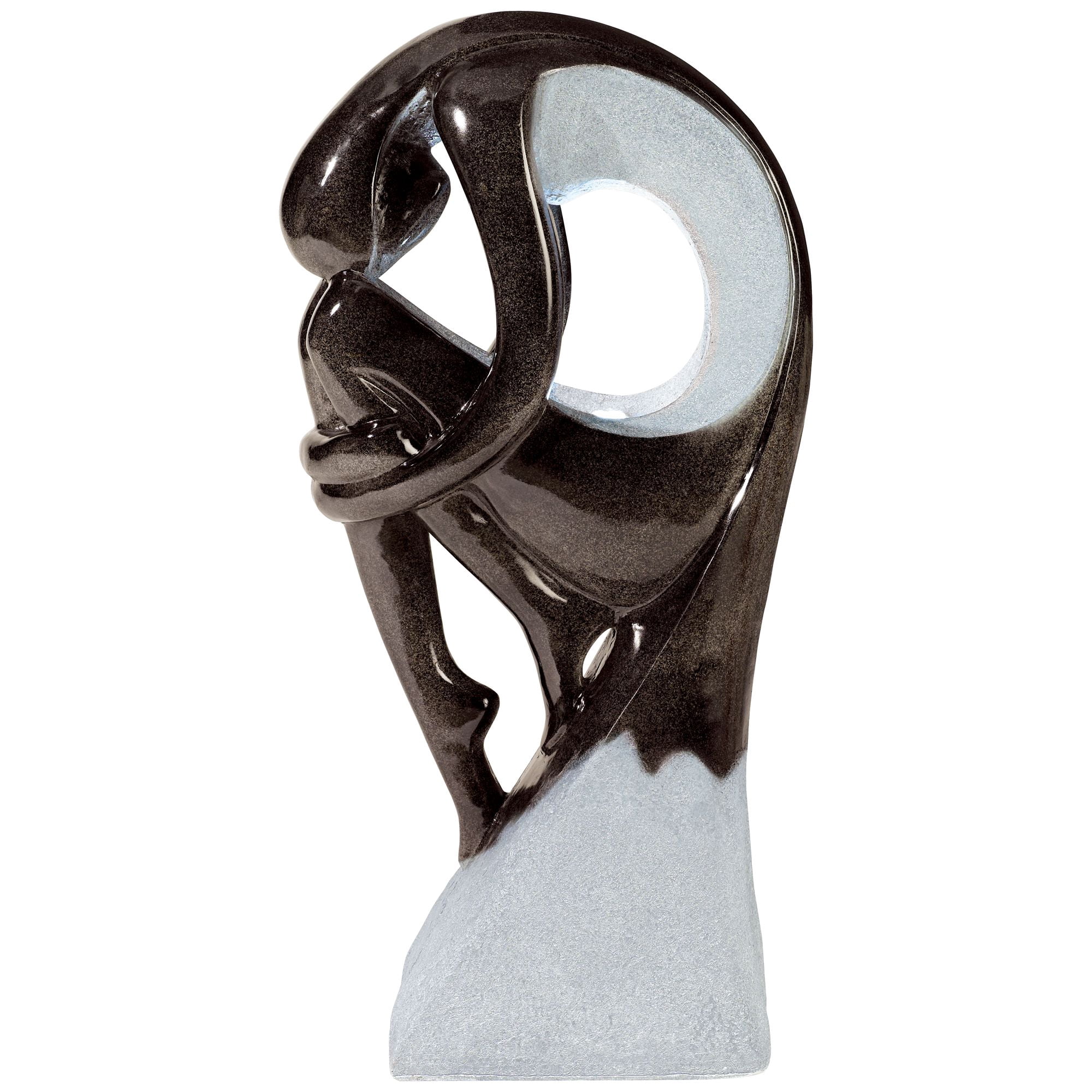 Graceful Form 43" High Large Modern Zen Indoor Outdoor Decor Resin Floor Fountain with Light LED Outside