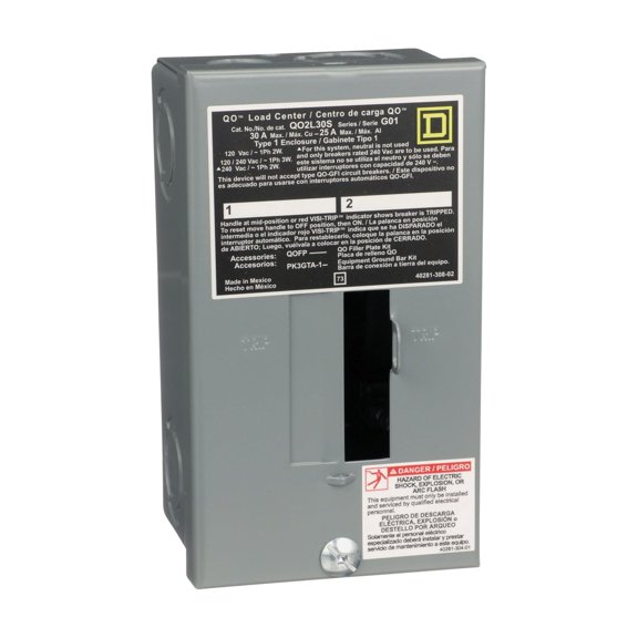 Schneider Electric Main Lug Load Center 30 Amp 2 Space 2 Circuit - Boxed — Home & Garage Storage, Stackable Design