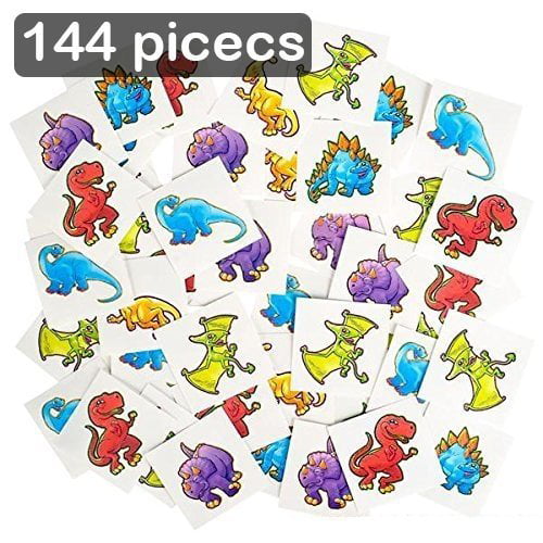 VENDING EACH WITH INSTRUCTIONS 144 DINOSAUR TEMPORARY TATTOOS PARTY FAVOR 