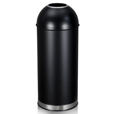 STRELECT 17 Gallon Open Top Trash Can, Commercial Heavy Duty Stainless Steel Tall Waste Bins for Outdoor Indoor