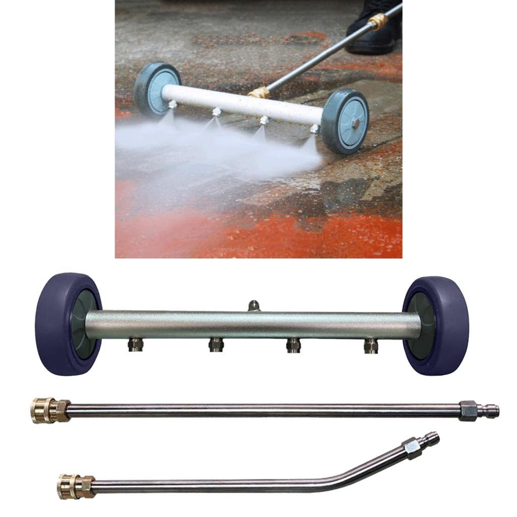 Fzaqwen 5000PSI 15inch Pressure Washer Undercarriage Cleaner Water Broom Car Chassis Wash 4 Spraye Nozzle