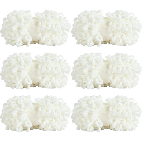 100g 9m 6pack Bulky Loop Yarn for Finger Knitting Soft,Off The Hook Loop Yarn,No-Needle Craft Chenille Yarn for Crocheting, Hand-Knitting Yarn