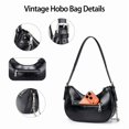 thumbnail image 3 of Lee Vintage Hobo Handbag for Women Cute Small Ladies Shoulder Bag with Decorative Metal Chain, Black, 3 of 7