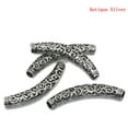thumbnail image 2 of BD461 - 10 pcs. Antique Silver Noodle Carved Hollow Filigree Pattern Tube Extra Long Curved Beads - 64mm x 13mm (2 1/2" x 1/2"), 2 of 3