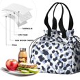 thumbnail image 4 of Blue and Dark Blue Leopard Pattern Drawstring Lunch Bag Women - Drawstring Lunch Bag Insulated for Work Office - Stain-Resistant Large Lunchbags for Women with Multi-Pockets, 4 of 5