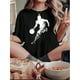 thumbnail image 1 of Camiseta de Mujer de Verano BásicaWomen's Fashion Basketball Flame Graphic Tee - Casual Crew Neck Short Sleeve, Stretchy Polyester Blend, Machine Washable - Perfect for SummerFather's Day, Mother's, 1 of 7