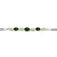 thumbnail image 2 of Gem Stone King 925 Silver and 10K Yellow Gold Green Chrome Diopside and White Lab Grown Diamond Bracelet for Women (1.86 Cttw, Gemstone, Oval, Wheat Chain, 7 inches), 2 of 5