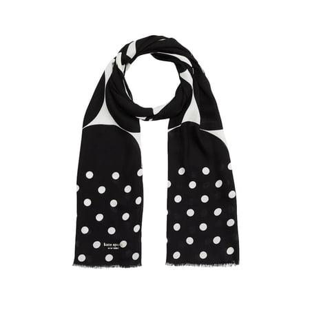 Kate Spade New York Women's Joy Dot Oblong Scarf Black Cream
