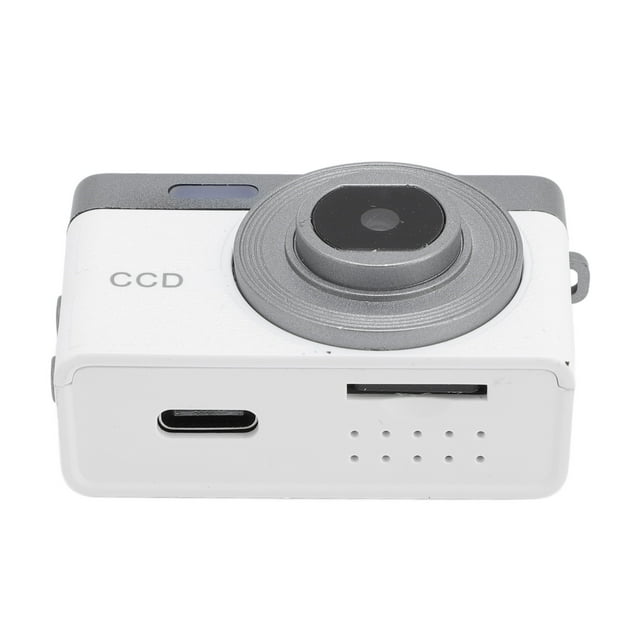 Mini Keychain Camera, 1080P 12MP Digital Camera with 0.96 Inch Screen, Memory Card, USB Charging Cable, 1080P HD Video Compact Camcorder White