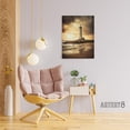 thumbnail image 3 of Lighthouse Beach Sunset Seascape Canvas Wall Art Print 24X32", 3 of 4