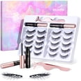 thumbnail image 1 of Pestañas magnéticas DEJAVIA [10 pares] Pestañas magnéticas de aspecto natural premium con kit de delineador de ojos, pestañas magnéticas reutilizables, ligeras, tenues y fuertes con aplicador y pinzas, 1 of 5