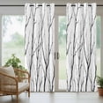 thumbnail image 4 of Black Branches Outdoor Curtains for Patio, Abstracts Plant Silhouettes Modern Style Waterproof Outside Curtains Privacy Blackout Curtain for Porch Pergola Cabana, 2 Panel 54W x 95L Inch, 4 of 9