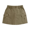 thumbnail image 3 of FRSASU Girls Cargo Skirt Low Waist Button Bodycon Mini Parachute Shorts Skirt Summer Kids Casual Daily Skirts with Pockets Army Green, 3 of 6