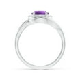 thumbnail image 2 of ANGARA Natural 1.15 Ct. Amethyst with Diamond Halo Engagement Ring in 14K White Gold for Women (Ring Size: 3.5), 2 of 9