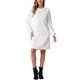 thumbnail image 1 of Vestido elegante de manga larga para mujer, invitados a bodas, cuello redondo, vestido sólido XL blanco, 1 of 6