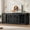 Black, variant on Nor Axio 94.5” Double Dog Crate Furniture - Heavy Duty Double Dog Cage with Divider for 2 Extra Large Breed Dogs, Black