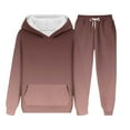 thumbnail image 5 of Girls Boys 2 Piece Sweatsuits Sets Hoodie Sweatshirt and Jogger Sweatpants Tracksuit Unisex Kids Sweat Set (14-15 Years, Brown|Gradient), 5 of 6