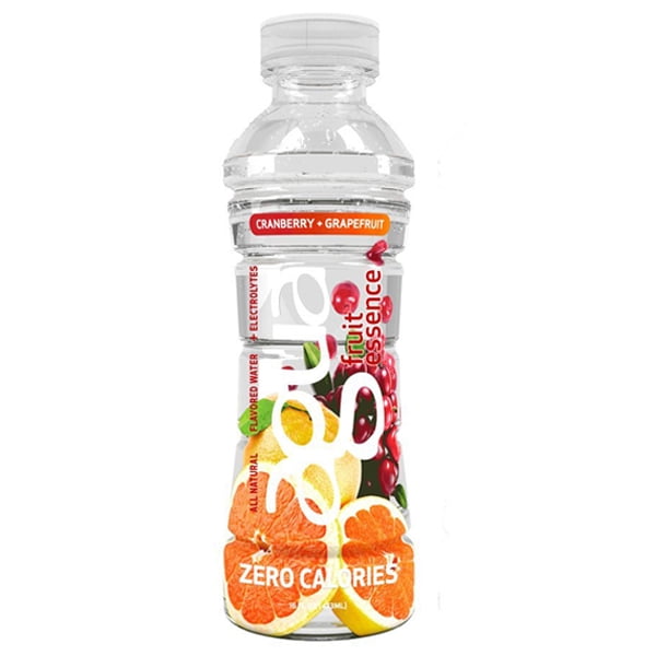 Agua Fruit Essence Cranberry Grapefruit Flavored Water 16 oz Plastic Bottles Pack of 12 by