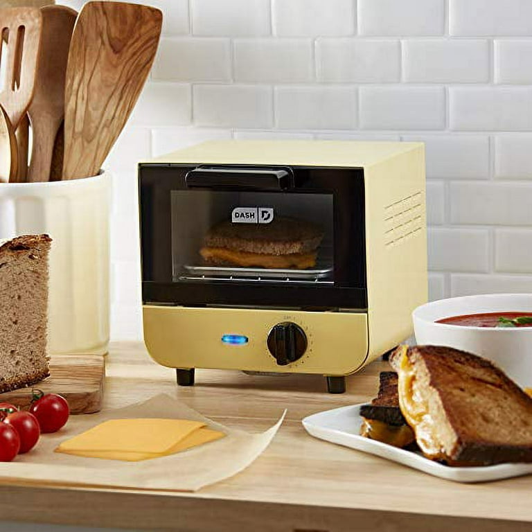 Dash DMTO100GBPY04 Mini Toaster Oven Cooker for Bread, Bagels, Cookies,  Pizza, Paninis & More with Baking Tray, Rack, Auto Shut Off Feature, Yellow  