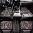 thumbnail image 6 of Xecao Mushrooms Snails Butterflies Print Car Foot Mat Set of 4 Pieces Neoprene All-Weather Dust-Proof Stain-resistantCar Interior Decorative mats Non-Slip Mats, 6 of 6
