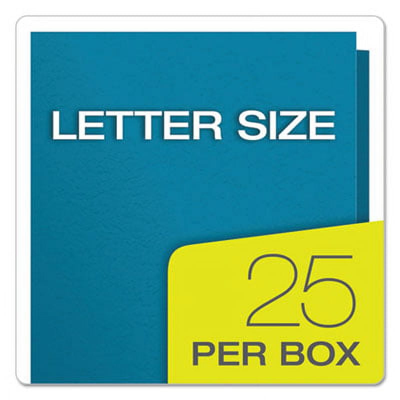 Oxford Twin-Pocket Folders with 3 Fasteners, Letter, 1/2" Capacity, Teal, 25/Box (57755)