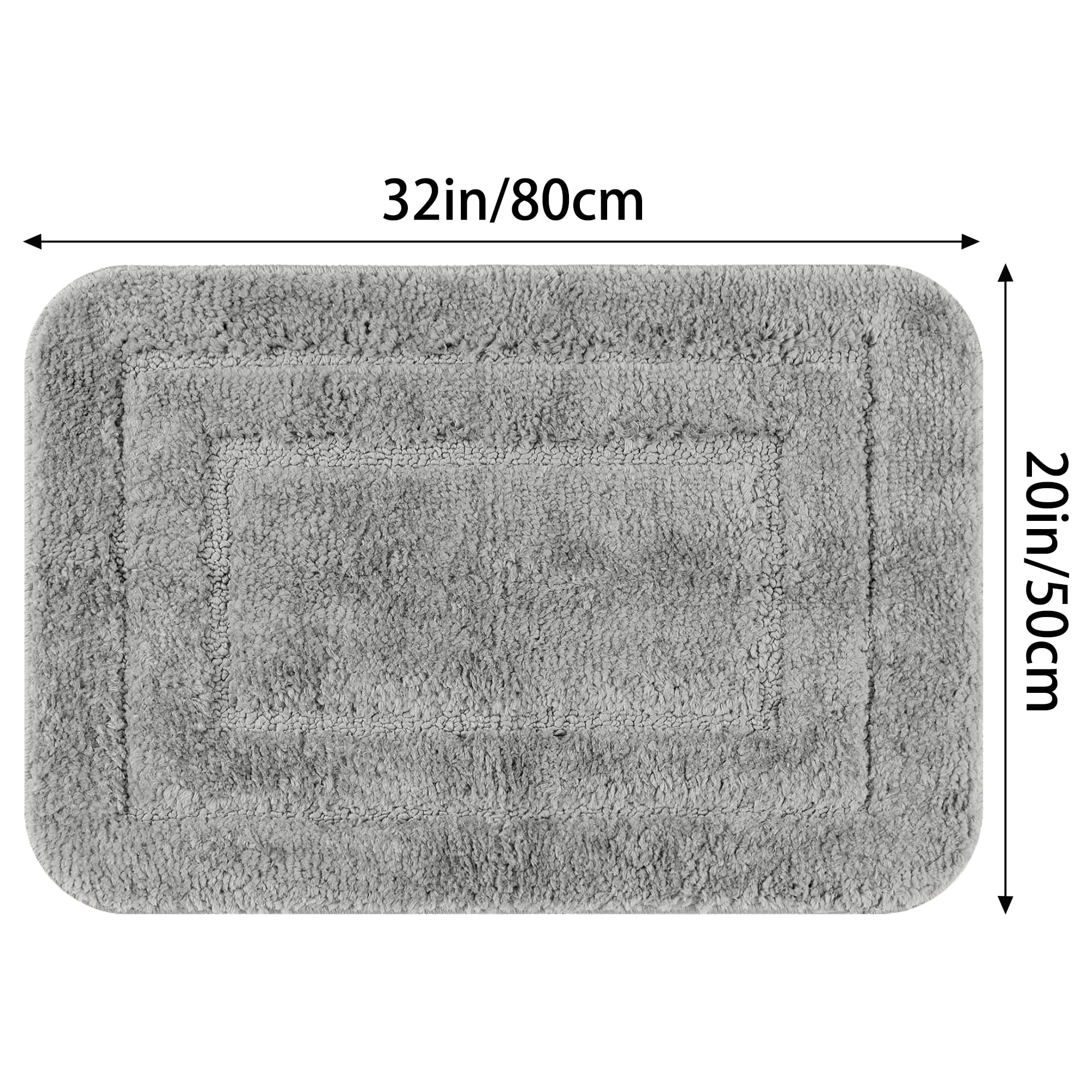 Unique Bargains Soft Absorbent Bath Mats 2 Pcs Non-Slip Plush Bathroom Rugs Dark Gray 16" x 24"