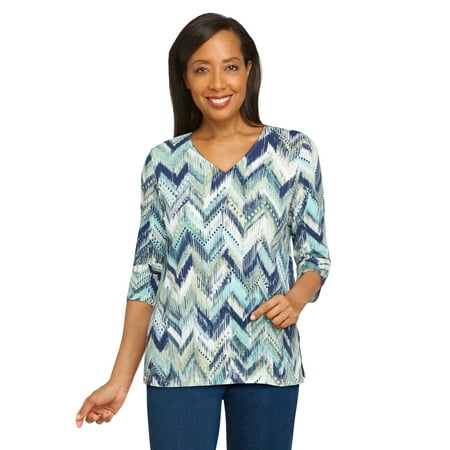 Alfred Dunner Womens Ikat Chevron