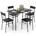 thumbnail image 2 of Costway 5PCS Dining Table Set for 4 Rectangular Kitchen Table & 4 Chairs with Metal Frame Cement Black, 2 of 10
