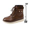 thumbnail image 7 of Rokment Retro Platform Chunky Combat Boots for Women Casual Studded Leather Lace up Motorcycle Riding Ankle Booties with Side Zipper Fall Winter, 7 of 7