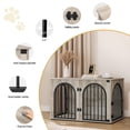 thumbnail image 6 of Hzuaneri Dog Crate Furniture, 39.4" Wooden Dog Kennel with Cushion, Indoor Dog Cage for Medium to Large Dog, Decorative Pet House Side End Table TV Stand, Heavy Duty, Greige Black, 6 of 10