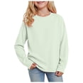 thumbnail image 4 of VUHXZWAF Long Sleeve Shirts for Girls Comfortable Soft Crewneck T-Shirt Loose Fall Blouse Size 11-12 Years, 4 of 4