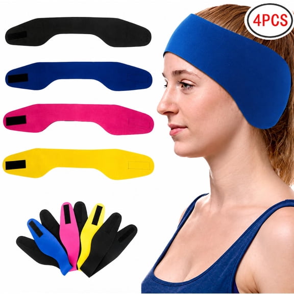 Neoprene Waterproof Ear Protection Swimming Headband, Flexible Water-Proof Ear Cover, Universal Water Play Headband for Kids and Adults