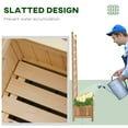 thumbnail image 5 of Outsunny Wooden Raised Garden Bed with Trellis, Outdoor Planter Box with Drainage Crevices for Climbing Vine Plants Flowers, 24" x 12" x 49", 5 of 9