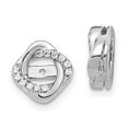 thumbnail image 4 of 14K White Gold Diamond Love Knot Love Knot Earring Jackets 4.00 mm Opening for Stud Earrings (0.12Cttw), 4 of 4