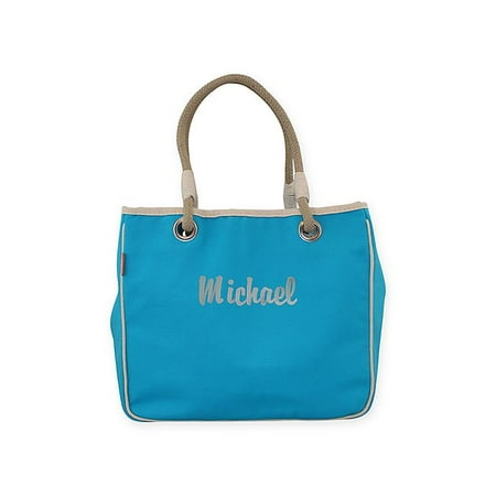 CB Station 12-Inch Solid Initial Rope Tote in Turquoise