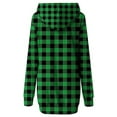 thumbnail image 3 of MAWCLOS Robes à Capuche pour Femmes Midi Longues Chandail à Capuche à Enfiler Manche Chandail Robe Décontractée Automne Carreaux Vert G, 3 of 6