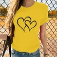 thumbnail image 2 of Njagoc3 Women Hearts Print T Shirt Casual Short Sleeve Crew Neck Loose Valentine's Day Top, 2 of 6