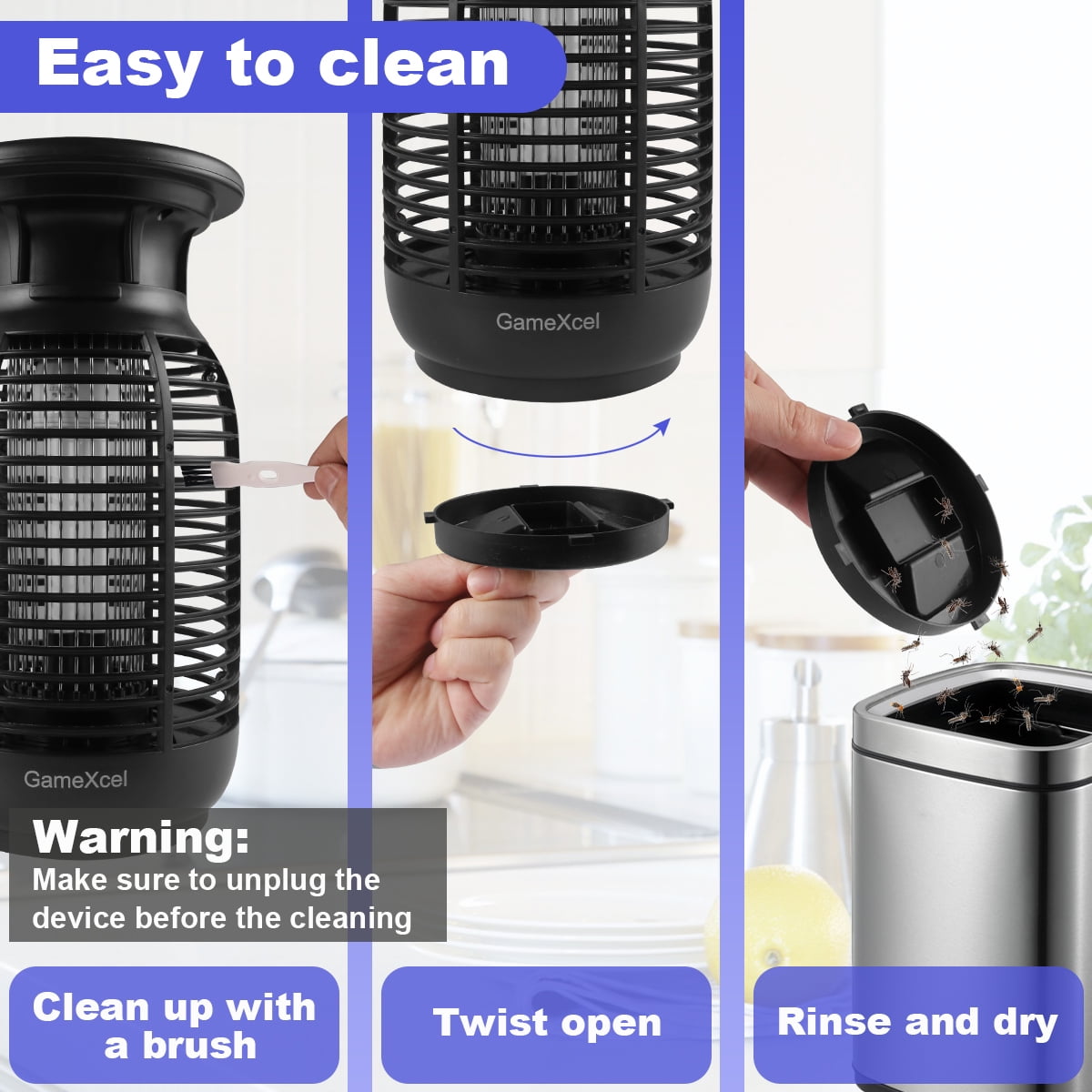 4000V Bug Zapper indoor Outdoor Electric, Mosquito Zapper, Fly Traps, Fly Zapper, Mosquito Killer for Home Patio Backyard - Round