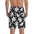 thumbnail image 3 of Kdxio Lilies Flowers Print Mens Sleep Shorts Bottoms Soft Comfy Pajama Wear Pants with Drawstring Pockets, 3 of 7