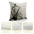 thumbnail image 4 of GOSMITH  Music Notes Pillow Case,Black-White Music Notes Cotton Linen Cushion Cover Square Standard Home Decorative for Men/Women 18x18 inch White Black, 4 of 5