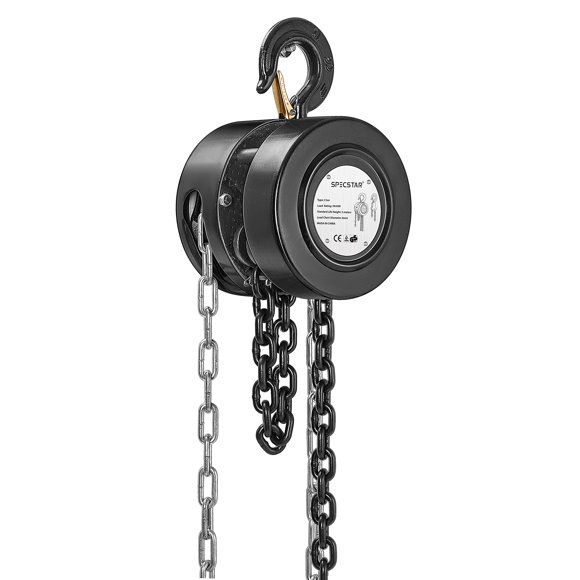 Elevador manual con cadena SPECSTAR de 2 toneladas, 2000 kg, capacidad de 10 pies